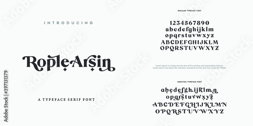 Abstract Fashion font alphabet. Minimal modern urban fonts for logo, brand etc. Typography typeface uppercase lowercase and number. vector illustration