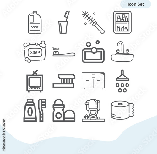 Simple set of tile related lineal icons.