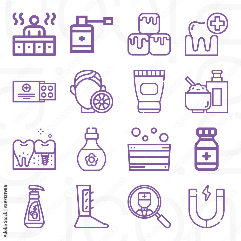 16 pack of treating lineal web icons set 16 pack of treating lineal web icons set
