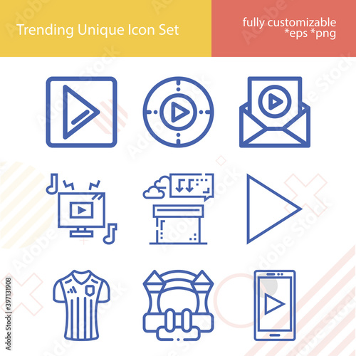 Simple set of staged related lineal icons.