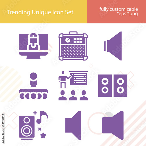 Simple set of congress related filled icons.