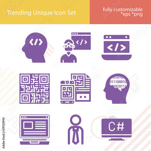 Simple set of write in related filled icons.