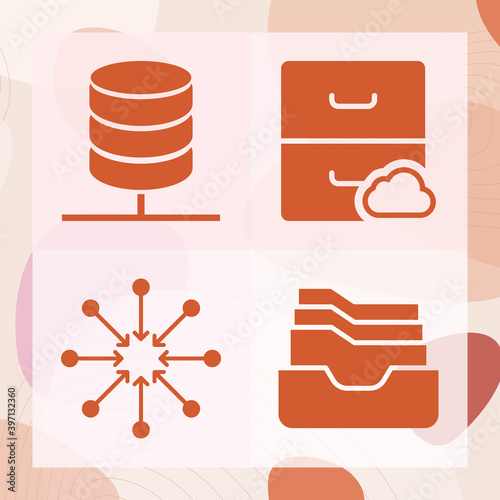 Simple set of database related filled icons