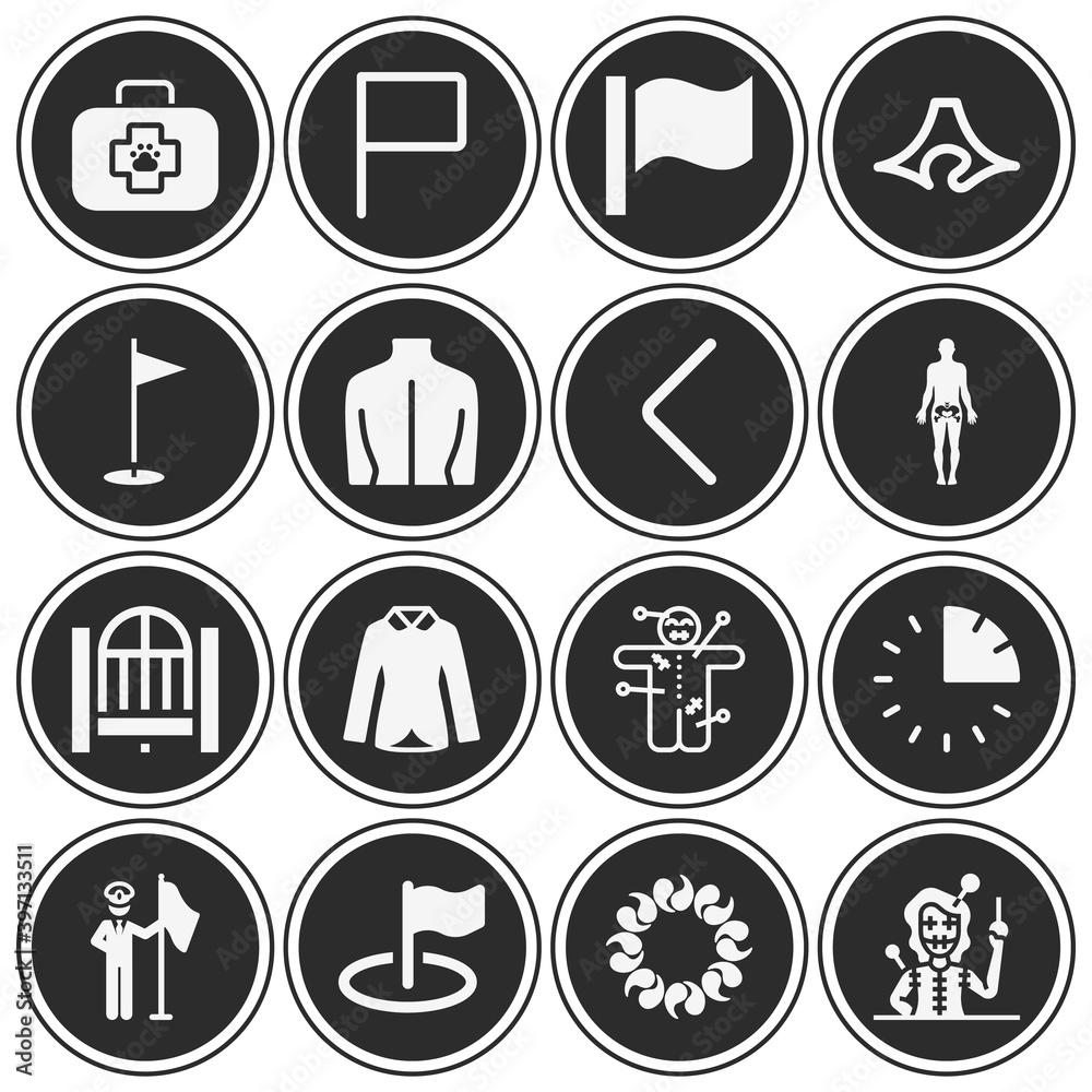 16 pack of tail  filled web icons set