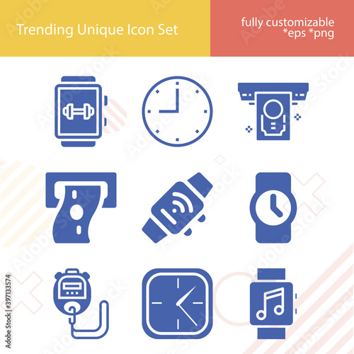 Simple set of check out related filled icons.