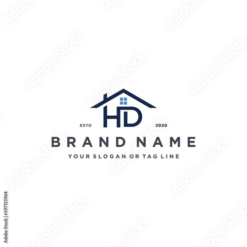 letter HD home logo design vector