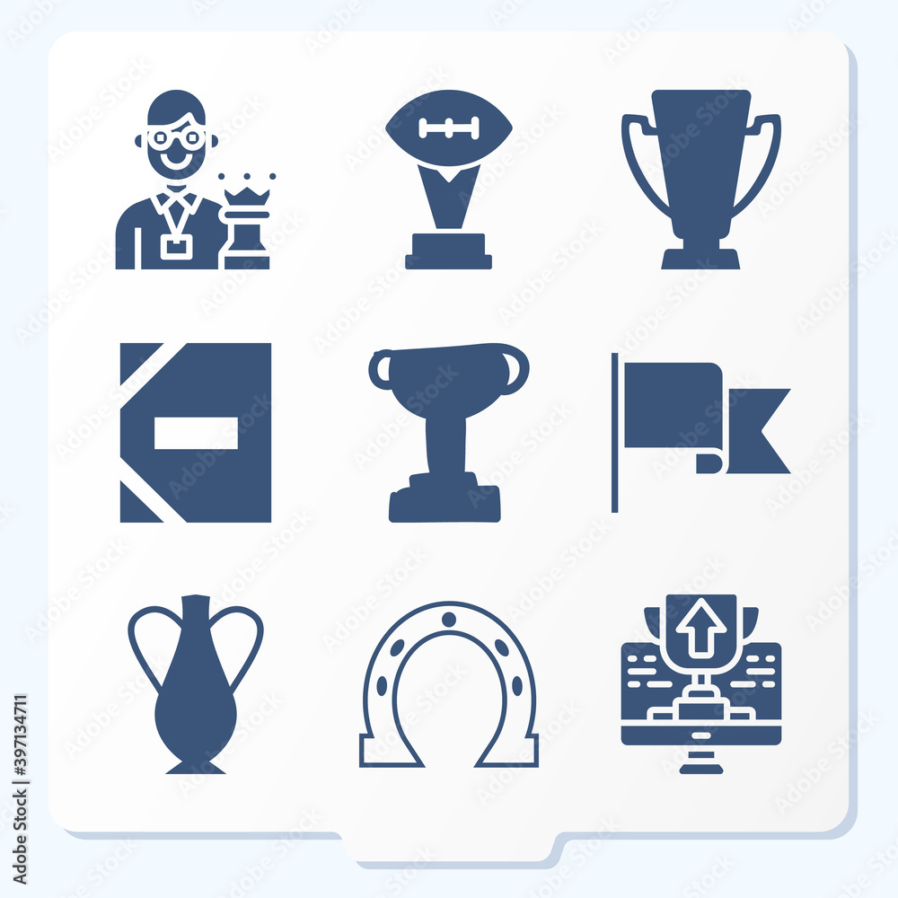 Simple set of 9 icons related to objectives Simple set of 9 icons related to objectives