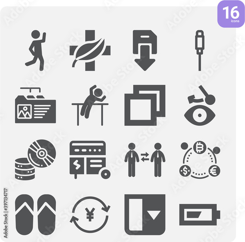 Simple set of alternate related filled icons.