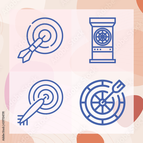 Simple set of darts related lineal icons
