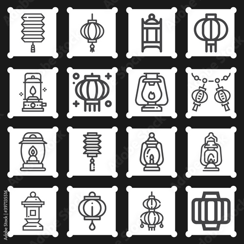 16 pack of hal  lineal web icons set