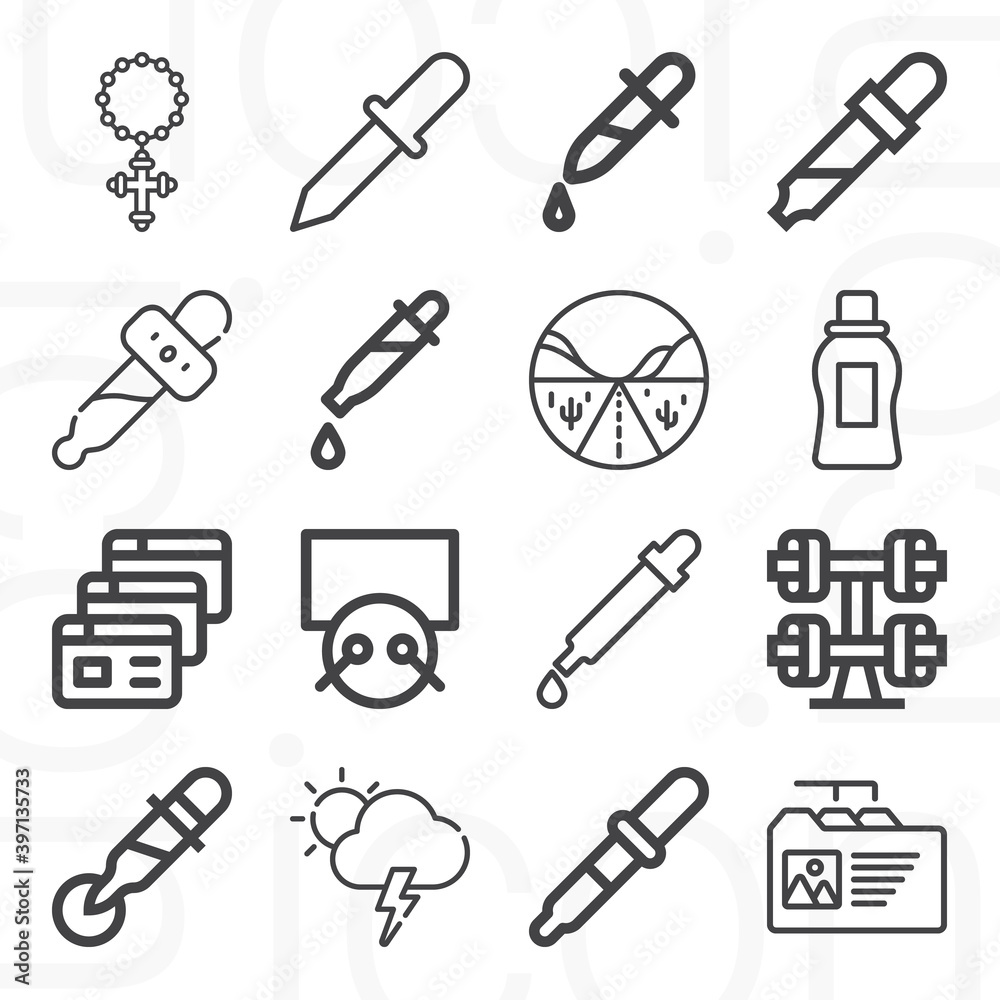 Fototapeta premium 16 pack of vacant lineal web icons set