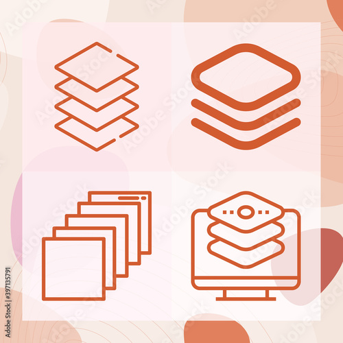 Simple set of deposited related lineal icons