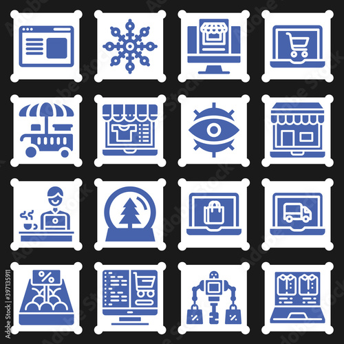 16 pack of betray  filled web icons set