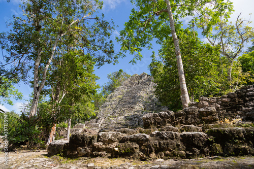 Ancient Mayan city in Mexico. Ruins of the city of Coba, Yucatan