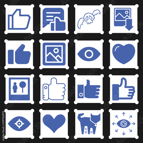 16 pack of fancy  filled web icons set