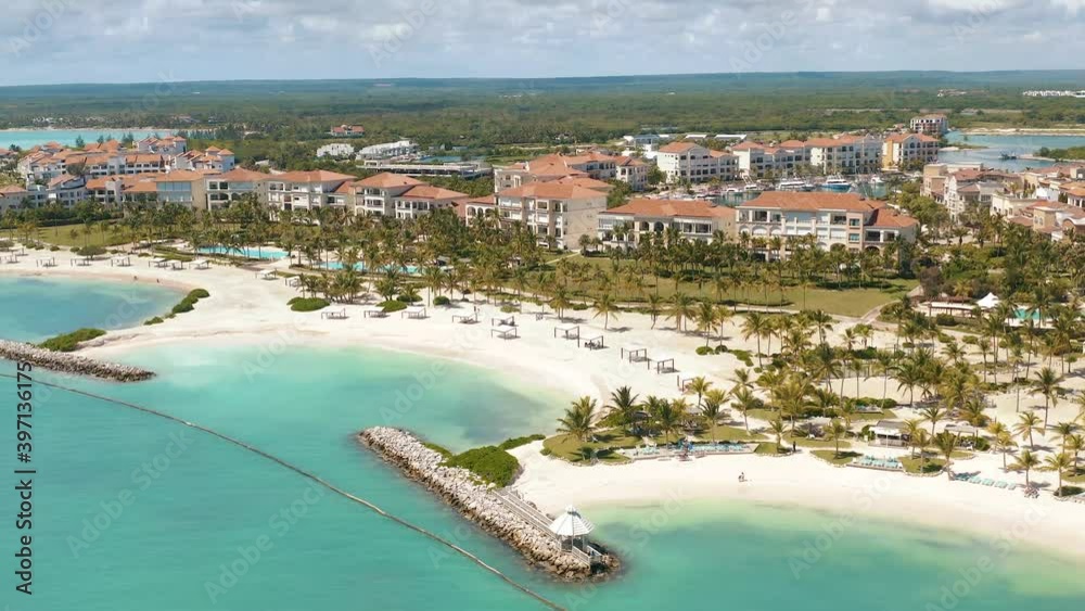Beaches with many palm trees in the Cap Cana holiday complex, Dominican Republic Beaches with many palm trees in the Cap Cana holiday complex, Dominican Republic