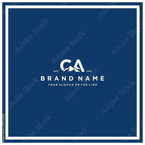 letter CA mountain logo design vector