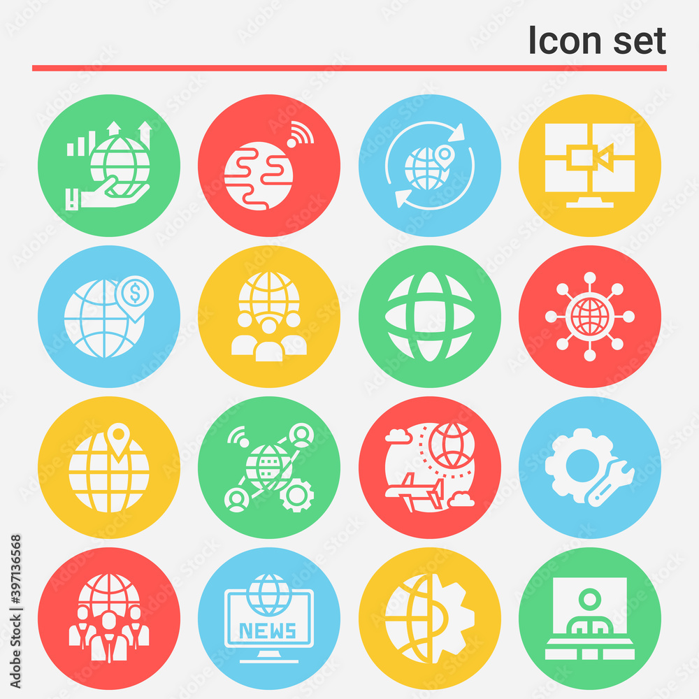 16 pack of greenhouse  filled web icons set