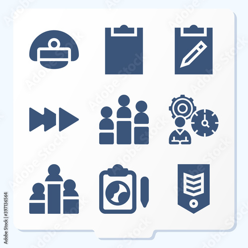 Simple set of 9 icons related to admiral