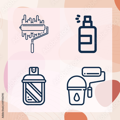 Simple set of stroke related lineal icons