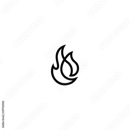 flame fire logo line vector icon illustration	

