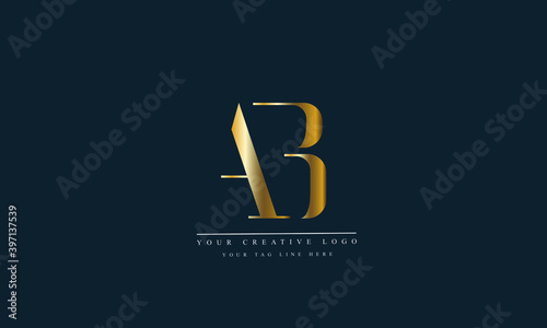 AB, BA, A, B Letter Logo Design with Creative Modern Trendy Typography