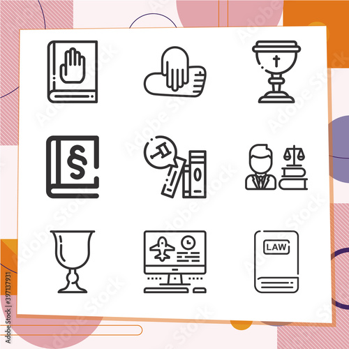 Simple set of 9 icons related to exodus