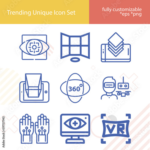 Simple set of real world related lineal icons.