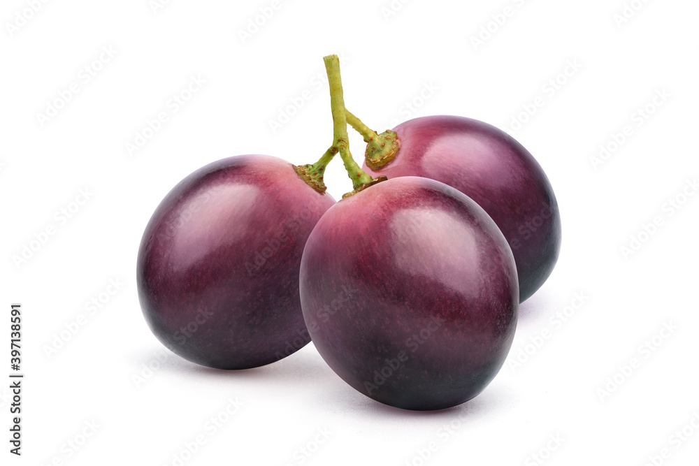 Bunch of red grape berry isolated on white background. Clipping path