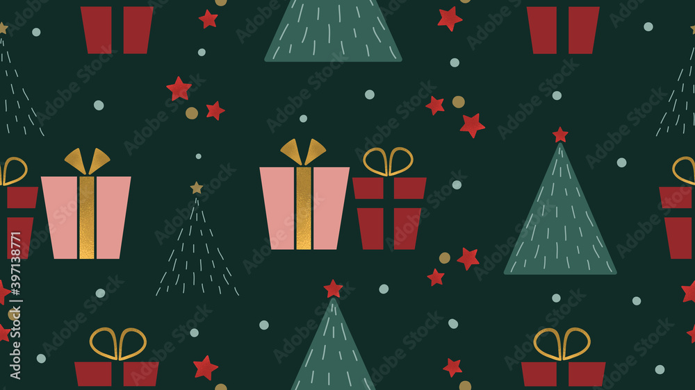 Happy Holidays Seamless pattern vector. Happy New year 2021 background. Happy Winter patterns design concept for fabric, cover, invitation card, website banner, social media story and post.