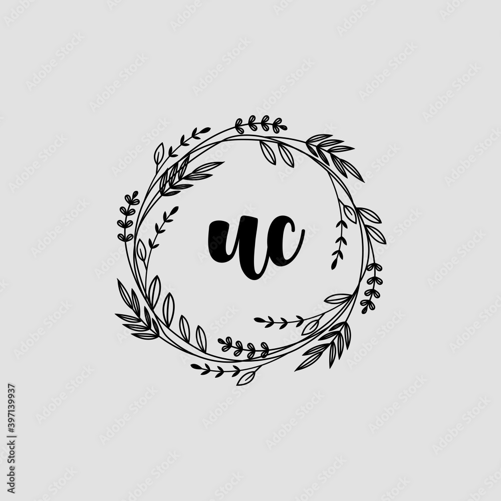 UC Initial handwriting logo template vector UC Initial handwriting logo template vector