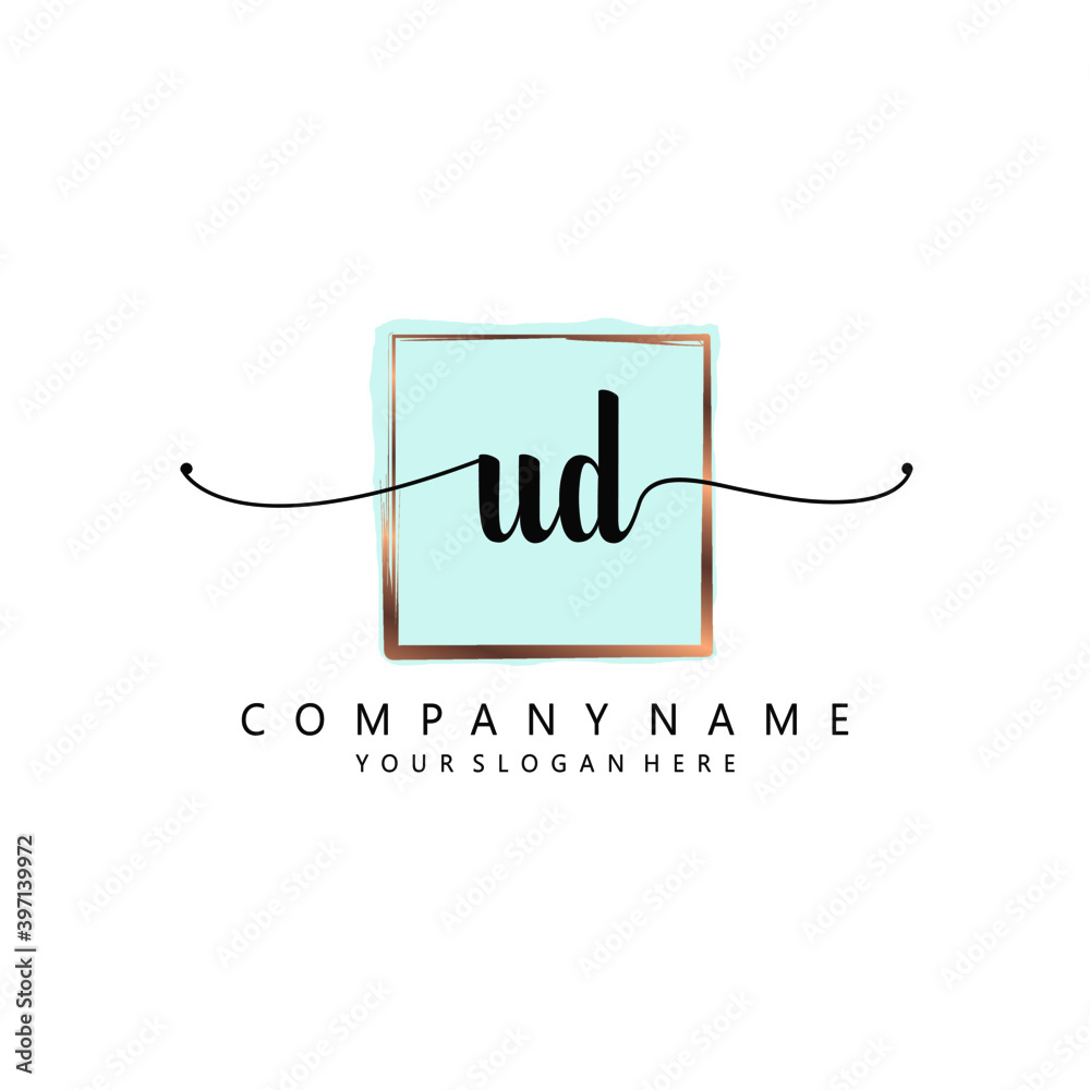 UD Initial handwriting logo template vector UD Initial handwriting logo template vector