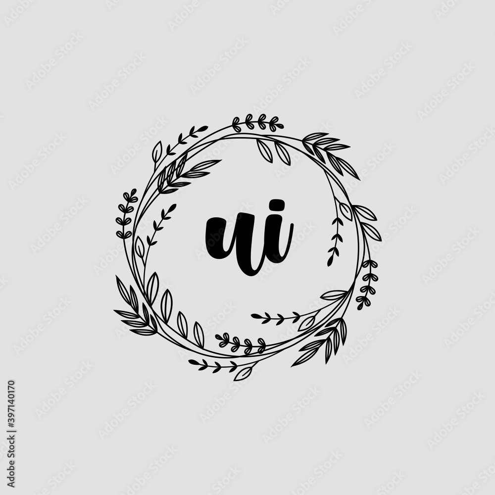 UI Initial handwriting logo template vector UI Initial handwriting logo template vector