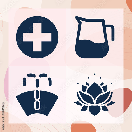 Simple set of sewage related filled icons