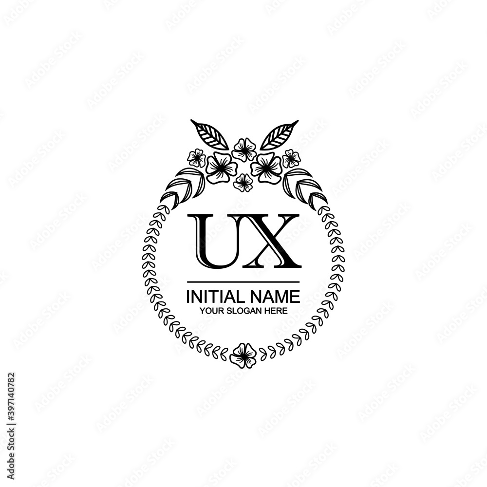 UX Initial handwriting logo template vector UX Initial handwriting logo template vector