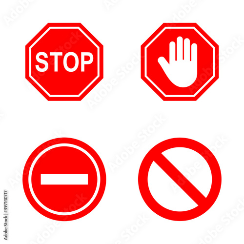 stop sign icon set vector symbol