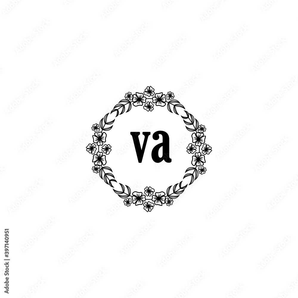 VA Initial handwriting logo template vector VA Initial handwriting logo template vector