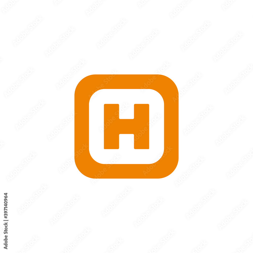letter h square abstract geometric clear logo vector letter h square abstract geometric clear logo vector