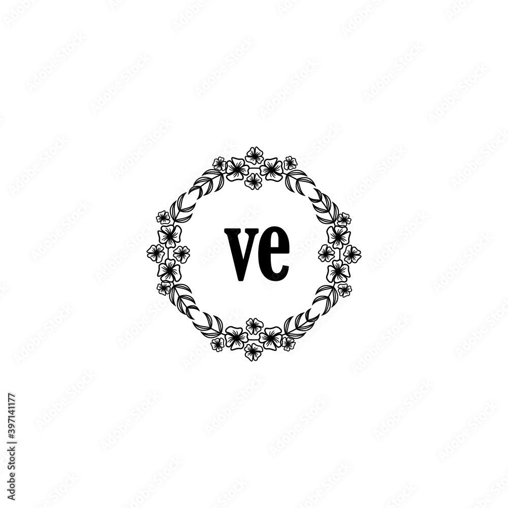VE Initial handwriting logo template vector VE Initial handwriting logo template vector