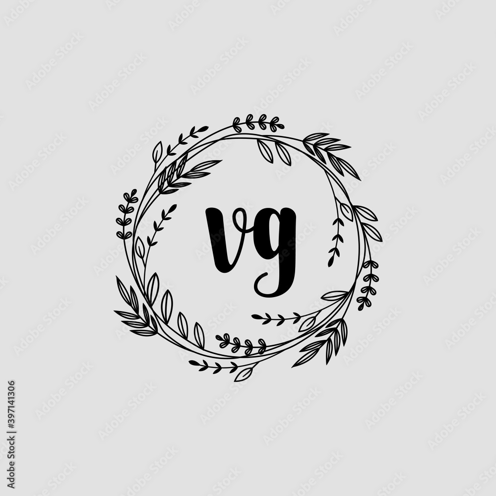 VG Initial handwriting logo template vector VG Initial handwriting logo template vector