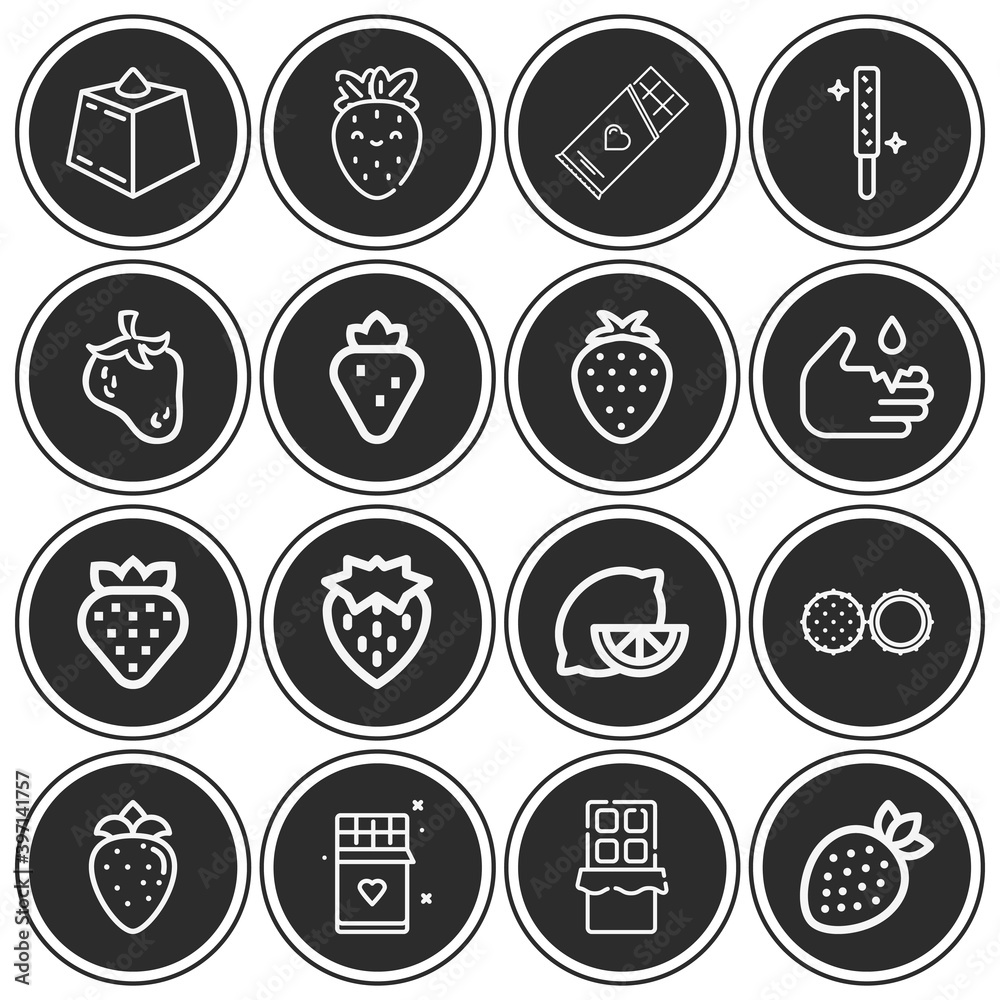 16 pack of bitter  lineal web icons set