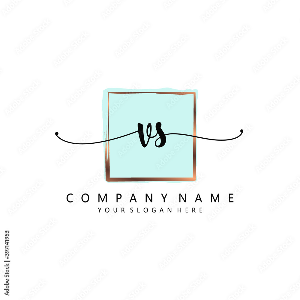 VS Initial handwriting logo template vector VS Initial handwriting logo template vector