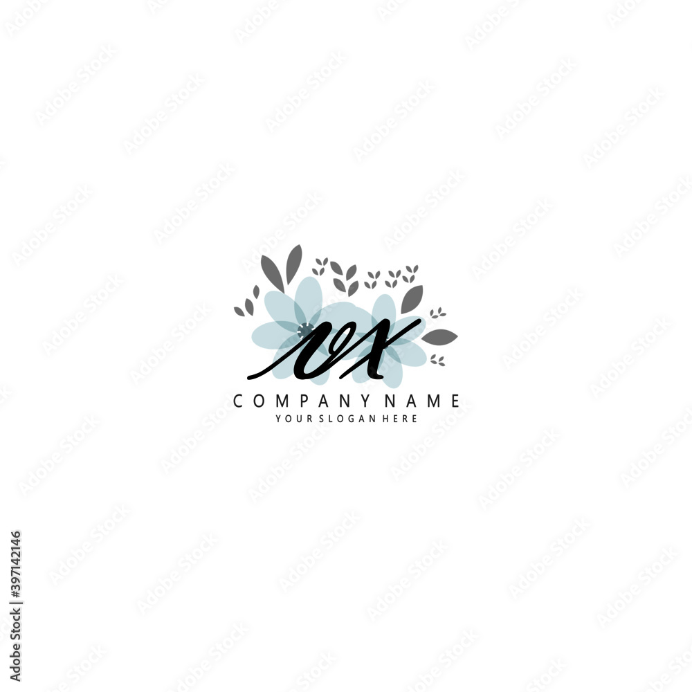 VX Initial handwriting logo template vector VX Initial handwriting logo template vector
