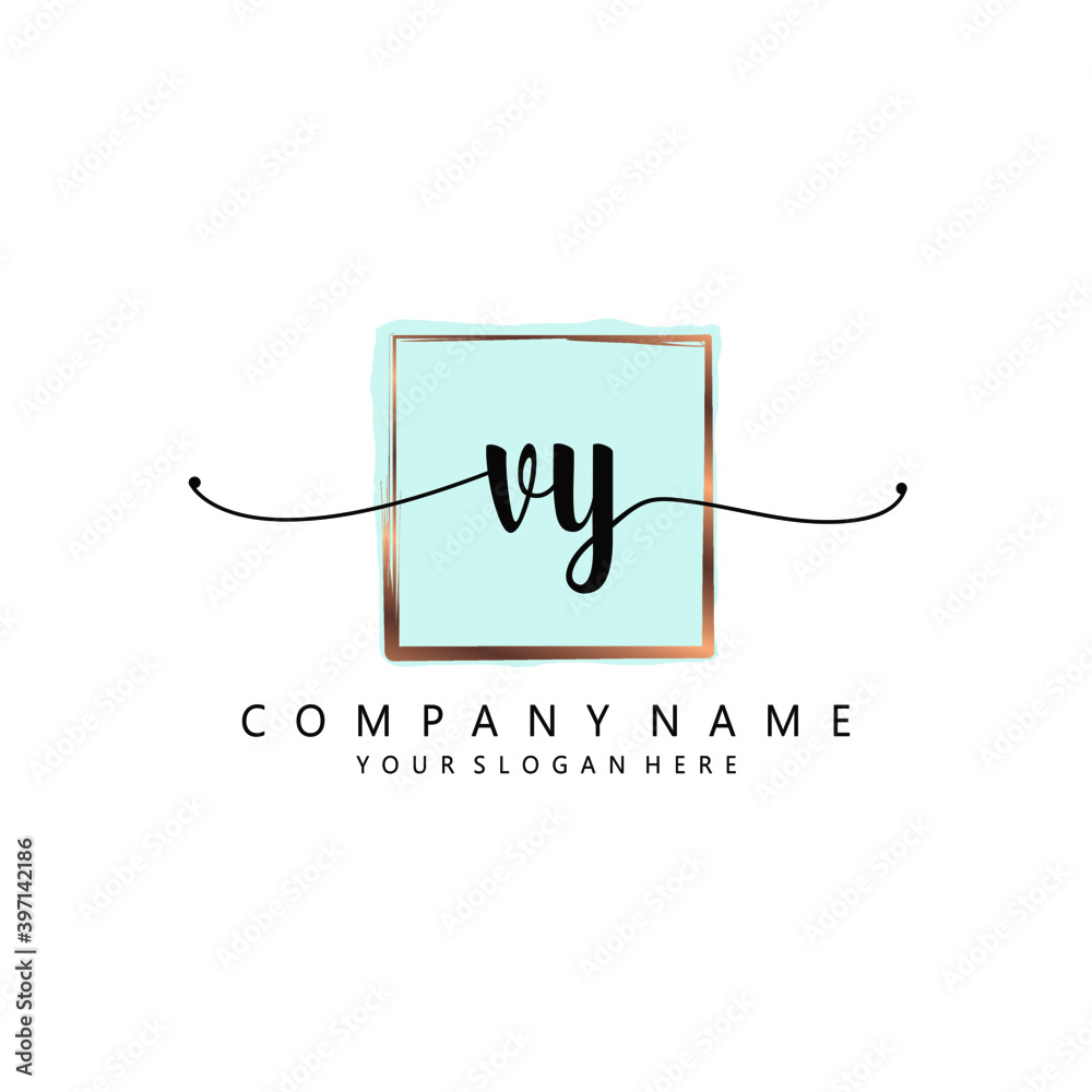 VY Initial handwriting logo template vector VY Initial handwriting logo template vector
