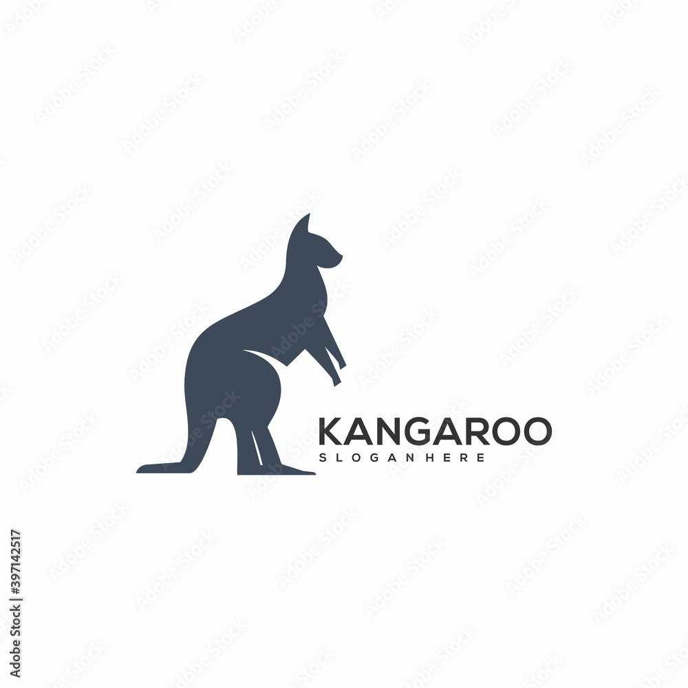 Logo illustration kangaroo sillhouette Vector design