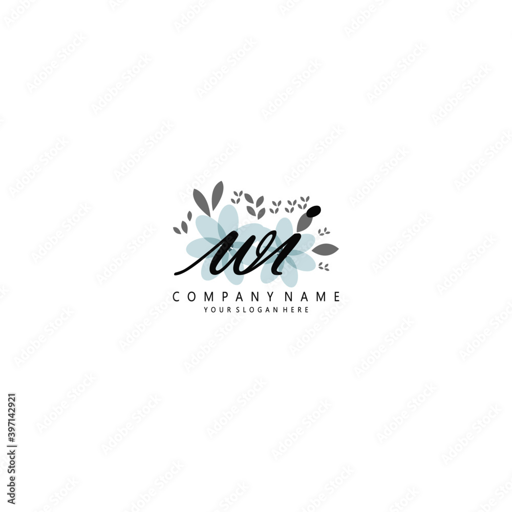 WI Initial handwriting logo template vector WI Initial handwriting logo template vector