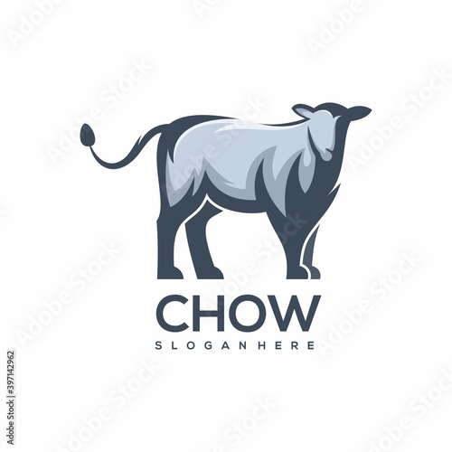 Logo illustration cow sillhouette Vector design