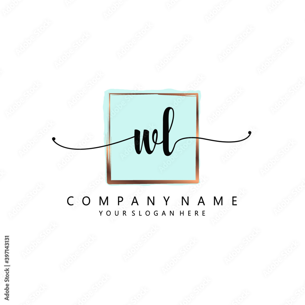 WL Initial handwriting logo template vector WL Initial handwriting logo template vector