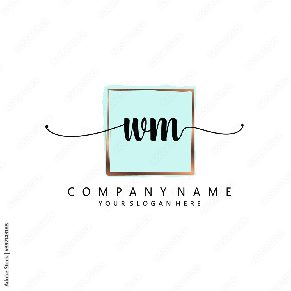 WM Initial handwriting logo template vector WM Initial handwriting logo template vector