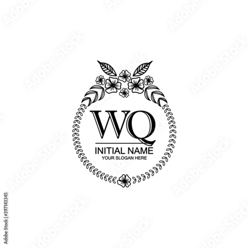 WQ Initial handwriting logo template vector 